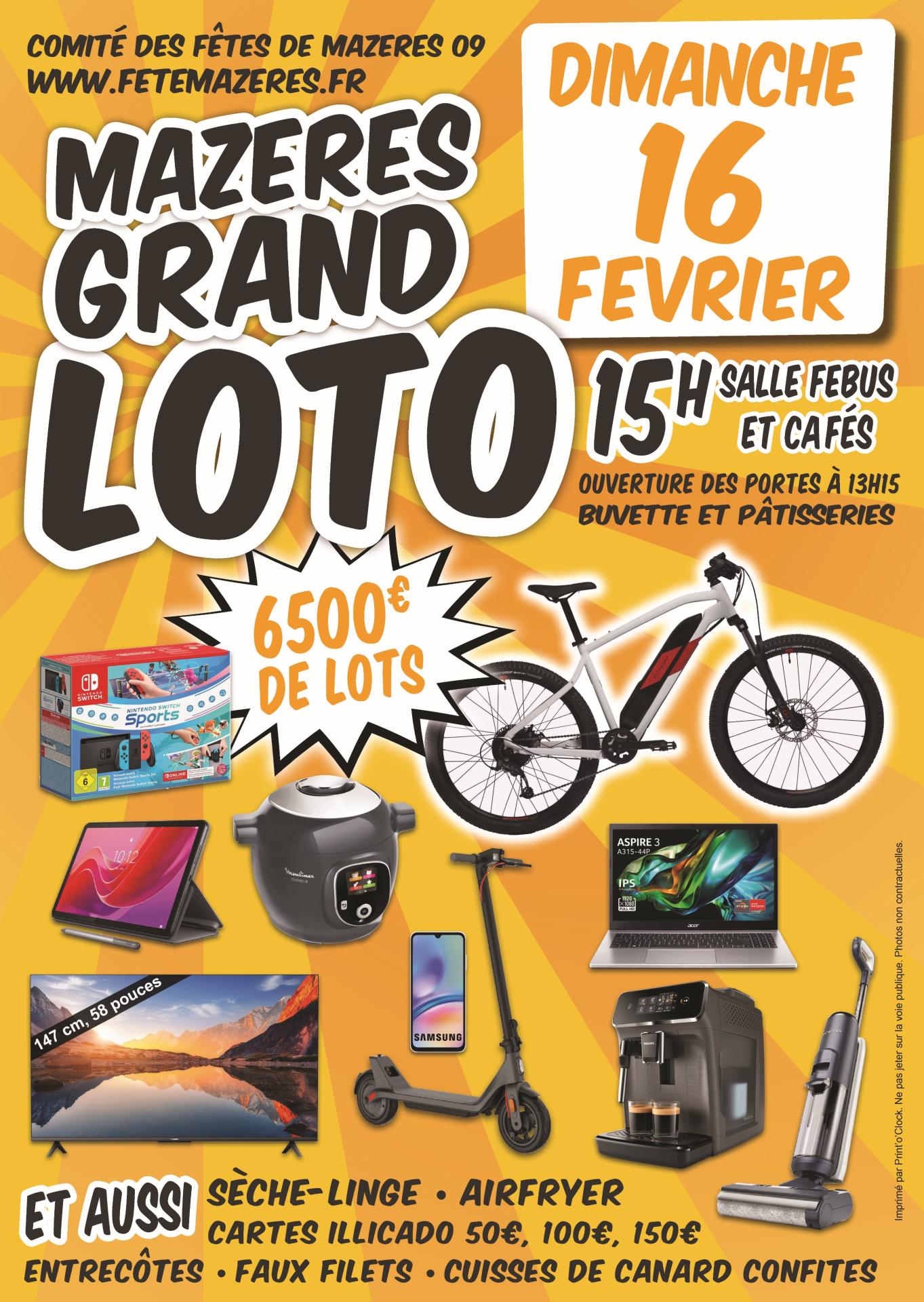Affiche a3 cdf mazeres loto 16 fevrier 2025