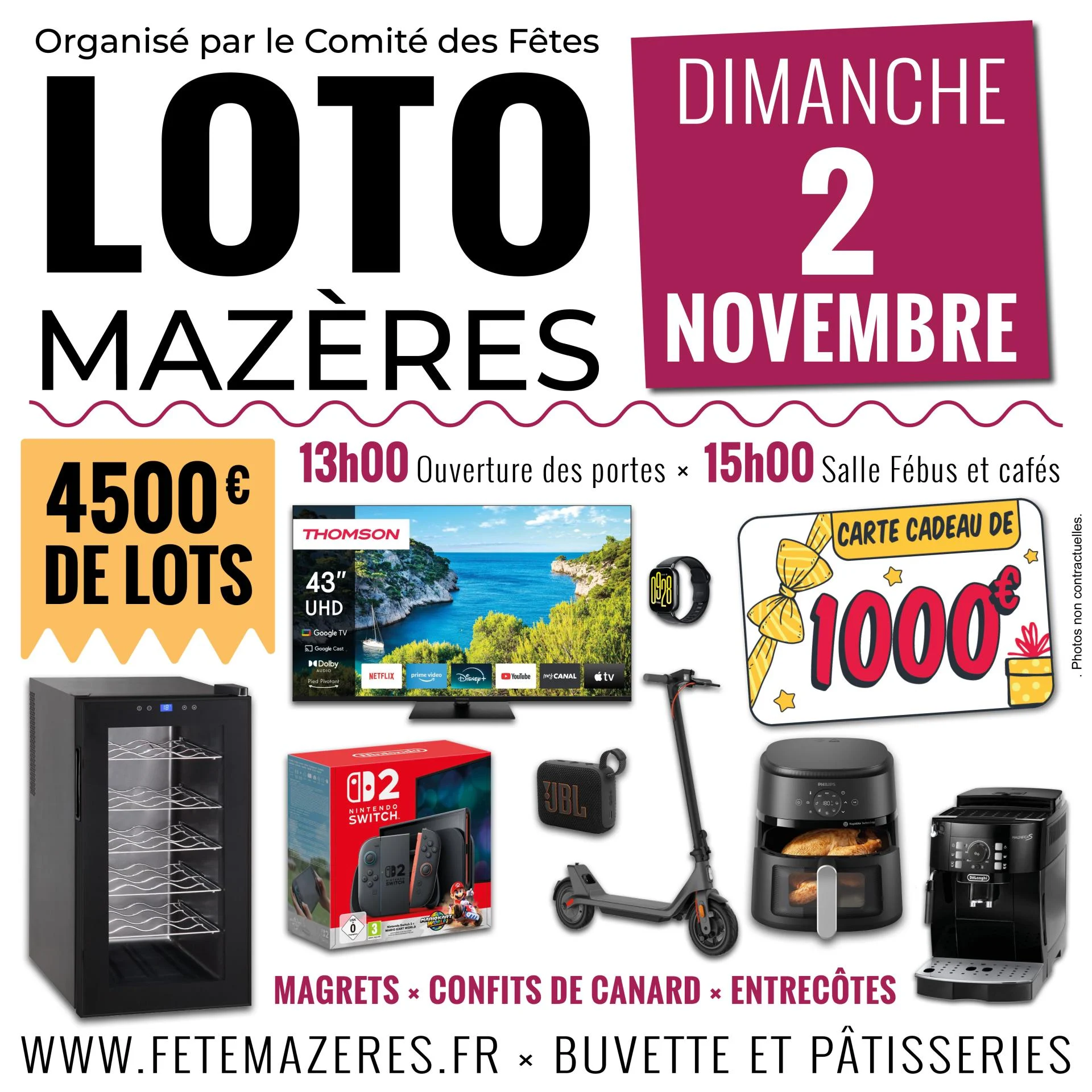 Reseaux sociaux cdf mazeres loto 2 novembre 2025