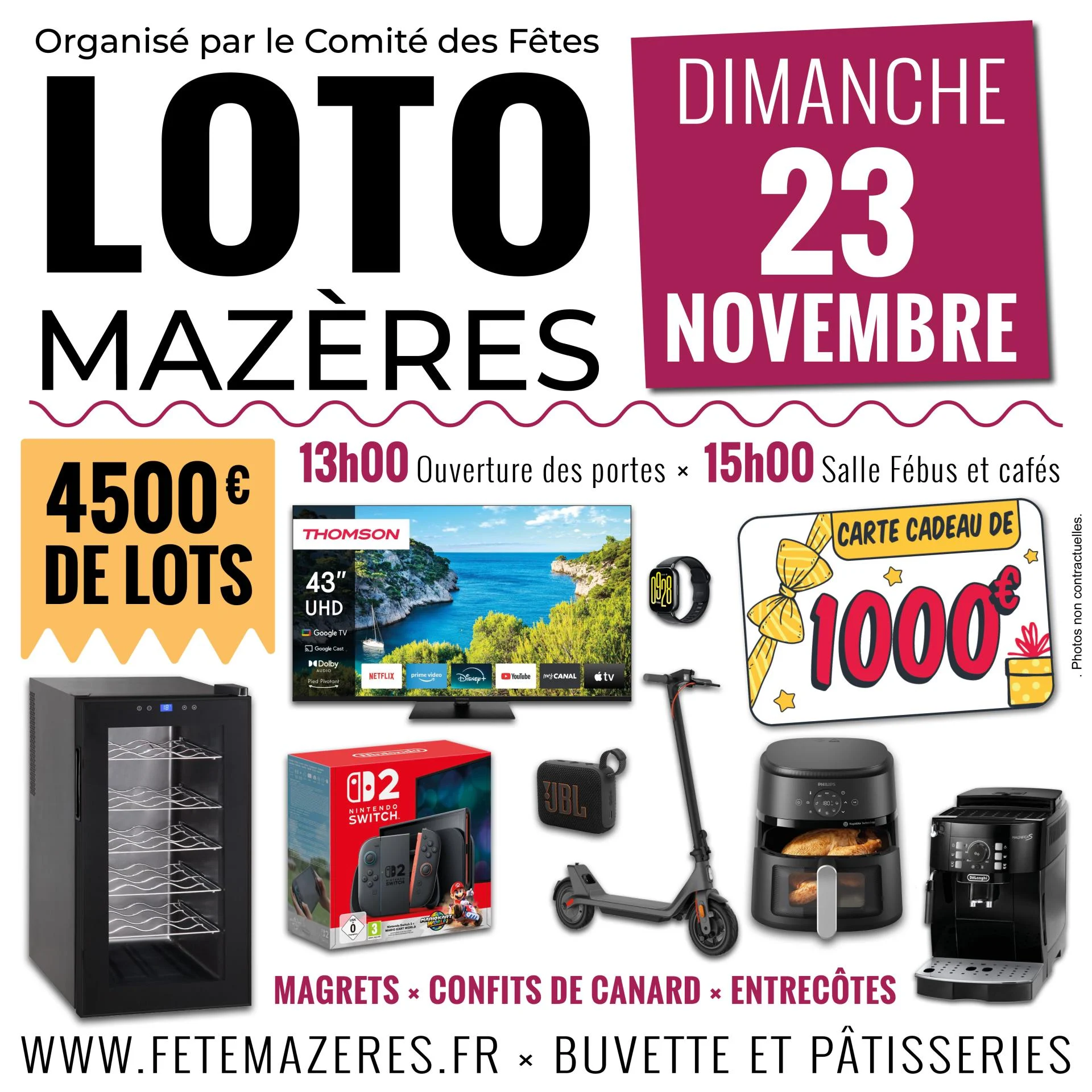 Reseaux sociaux cdf mazeres loto 23 novembre 2025